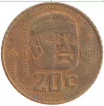 Монета 20 сентаво Мексики 1984 года Бронза