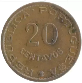 Монета 20 сентаво Мозамбика 1961 года Бронза Протекторат Португалии