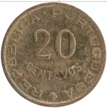Монета 20 сентаво Мозамбика 1961 года Бронза
