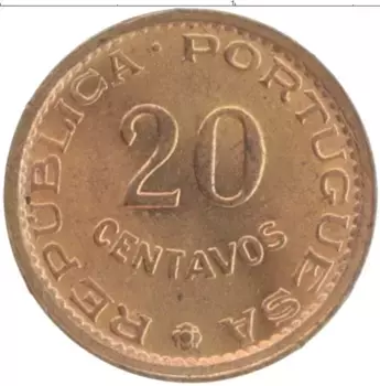Монета 20 сентаво Мозамбика 1974 года Бронза Португальская колония