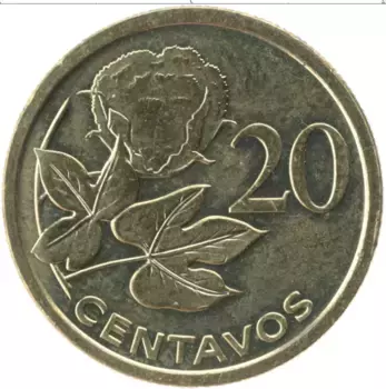 Монета 20 сентаво Мозамбика 2006 года Латунь Цветы
