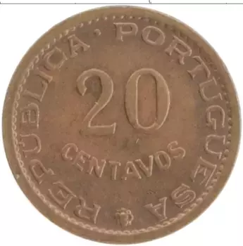 Монета 20 сентаво Сан-Томе и Принсипи 1971 года Бронза Португальская колония