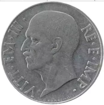 Монета 20 сентесим Италии 1941 года Медно-никель Витторио Эммануил III