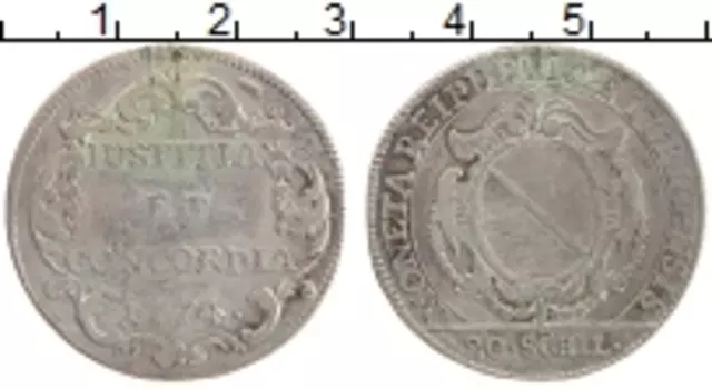 Монета 20 шиллингов Цюриха 1774 года Серебро