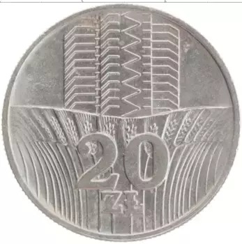 Монета 20 злотых Польши 1973 года Медно-никель Сельское хозяйство