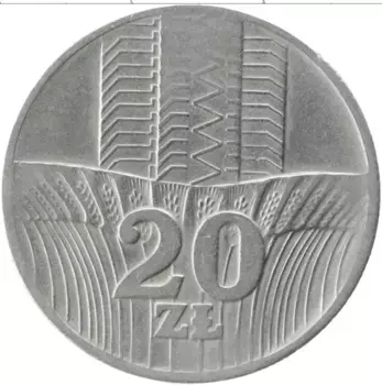 Монета 20 злотых Польши 1974 года Медно-никель Сельское хозяйство