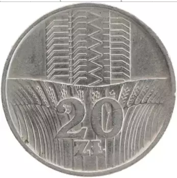 Монета 20 злотых Польши 1974 года Медно-никель Сельское хозяйство