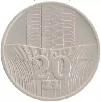 Монета 20 злотых Польши 1974 года Медно-никель ФАО