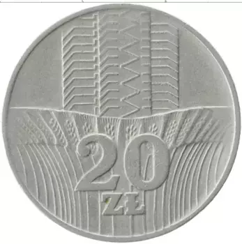 Монета 20 злотых Польши 1976 года Медно-никель Сельское хозяйство