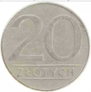 Монета 20 злотых Польши 1986 года Медно-никель