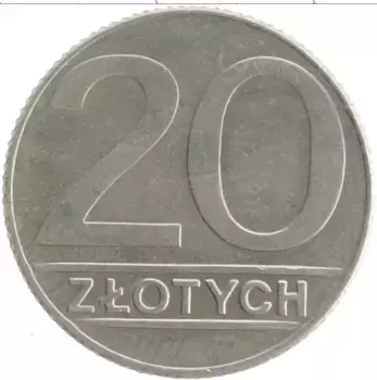Монета 20 злотых Польши 1990 года Медно-никель