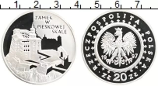 Монета 20 злотых Польши 1997 года Серебро Замок в Песковой скале