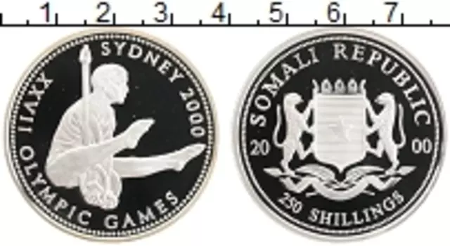 Монета 250 шиллингов Сомали 2000 года Серебро Олимпийские игры в Сиднее