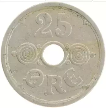 Монета 25 эре Дании 1930 года Медно-никель Кристиан Х