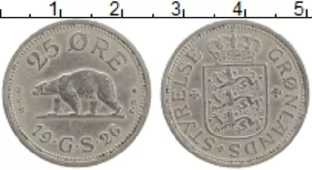 Монета 25 эре Гренландии 1926 года Медно-никель