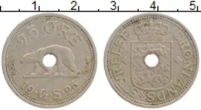 Монета 25 эре Гренландии 1926 года Медно-никель