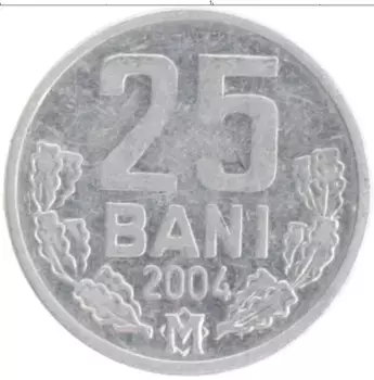 Монета 25 бани Молдавии 2004 года Алюминий