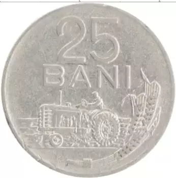 Монета 25 бани Румынии 1966 года Медно-никель