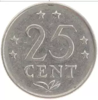 Монета 25 центов Антильских островов 1971 года Медно-никель