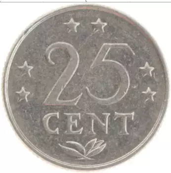Монета 25 центов Антильских островов 1978 года Медно-никель