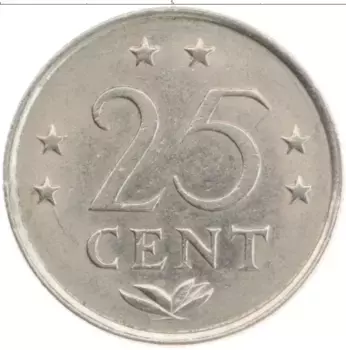 Монета 25 центов Антильских островов 1981 года Медно-никель