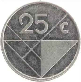 Монета 25 центов Арубы 1993 года Медно-никель