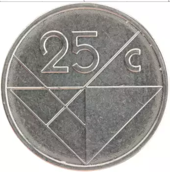 Монета 25 центов Арубы 2012 года Медно-никель