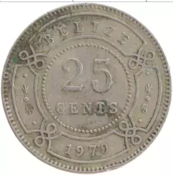 Монета 25 центов Белиза 1979 года Медно-никель Елизавета II