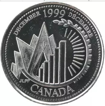Монета 25 центов Канады 1999 года Медно-никель Миллениум, Декабрь, Елизавета II