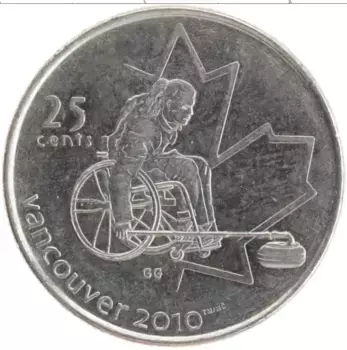 Монета 25 центов Канады 2007 года Медно-никель Елизавета II