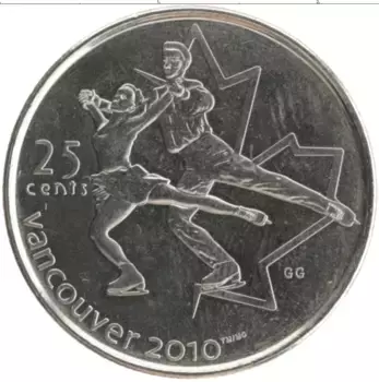 Монета 25 центов Канады 2008 года Медно-никель Елизавета II