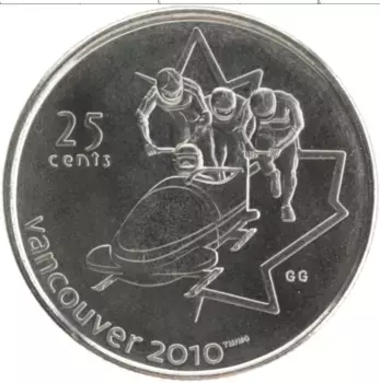 Монета 25 центов Канады 2008 года Медно-никель Елизавета II
