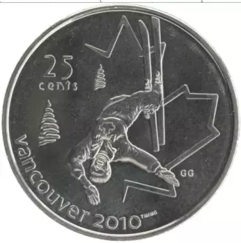 Монета 25 центов Канады 2008 года Медно-никель Елизавета II