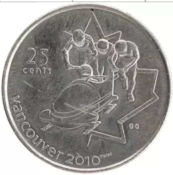 Монета 25 центов Канады 2008 года Медно-никель Елизавета II