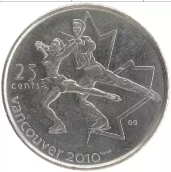 Монета 25 центов Канады 2008 года Медно-никель Елизавета II