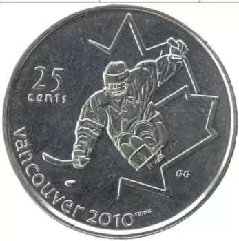 Монета 25 центов Канады 2009 года Медно-никель Елизавета II