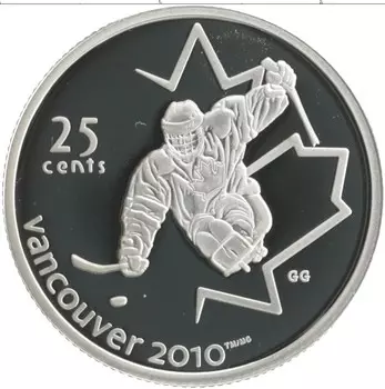 Монета 25 центов Канады 2009 года Серебро Елизавета II