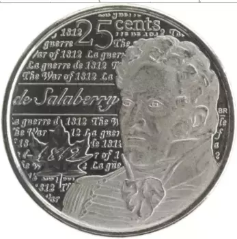 Монета 25 центов Канады 2013 года Медно-никель Англо-американская война 1812 года