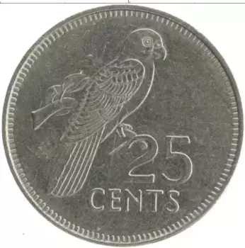 Монета 25 центов Сейшел 1989 года Медно-никель