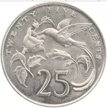 Монета 25 центов Ямайки 1987 года Медно-никель