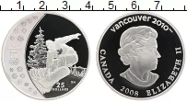 Монета 25 долларов Канады 2008 года Серебро Елизавета II