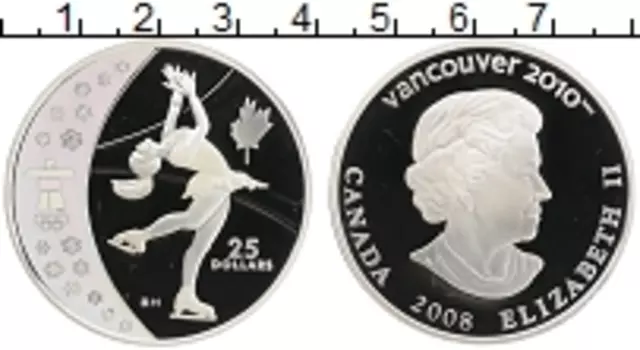 Монета 25 долларов Канады 2008 года Серебро Елизавета II