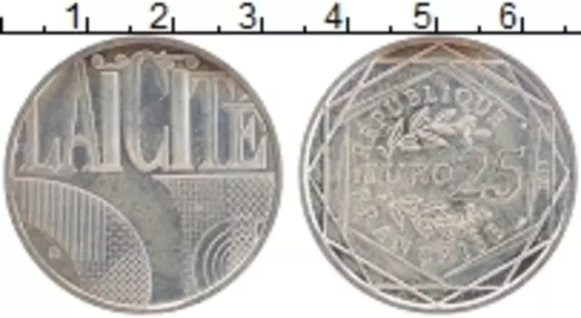 Монета 25 евро Франции 2013 года Серебро Laicite