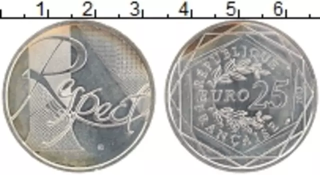 Монета 25 евро Франции 2013 года Серебро Респект