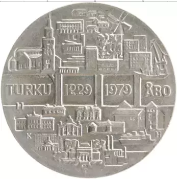 Монета 25 марок Финляндии 1979 года Серебро 750 лет Турку