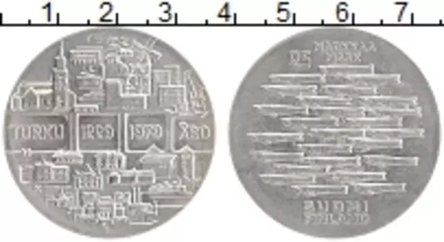 Монета 25 марок Финляндии 1979 года Серебро 750 лет Турку