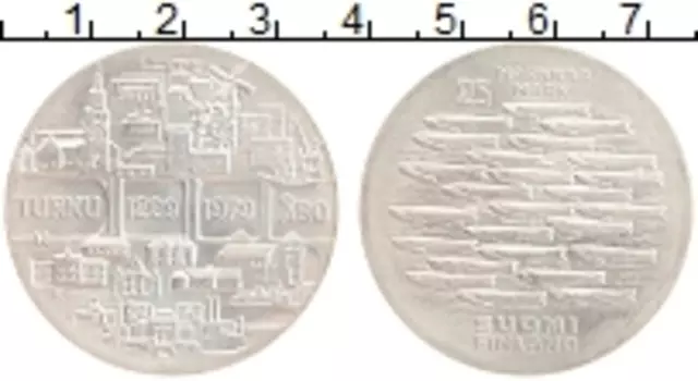 Монета 25 марок Финляндии 1979 года Серебро 750 лет Турку