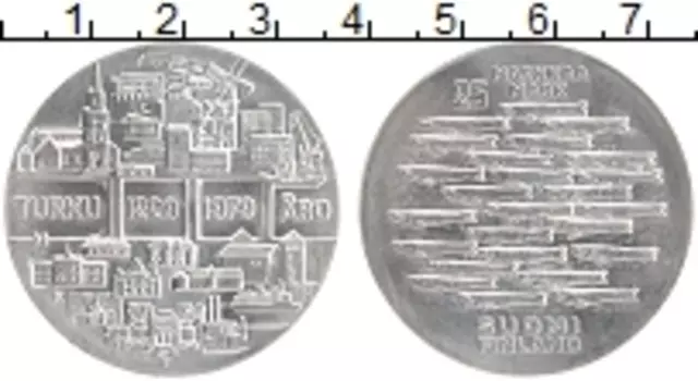 Монета 25 марок Финляндии 1979 года Серебро 750 лет Турку