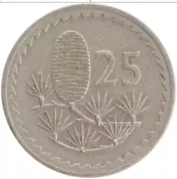 Монета 25 милс Кипра 1974 года Медно-никель