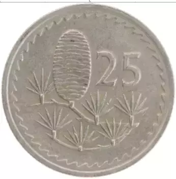 Монета 25 милс Кипра 1977 года Медно-никель